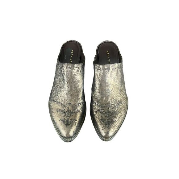 VERY VOLATILE Metallic Bronze Crackle Heeled Mule Size 9 - Picture 3 of 7